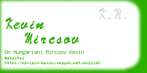 kevin mircsov business card